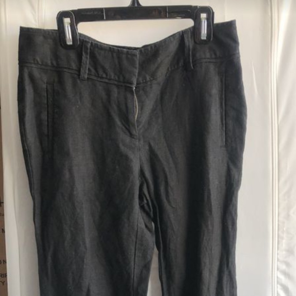 Black linen trouser pants